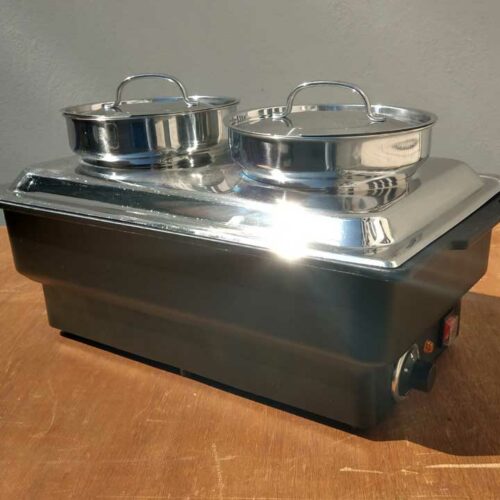 7ce200 Chafing Dish mit Elektrowanne für Suppe oder Sauce 2x4,5 Liter